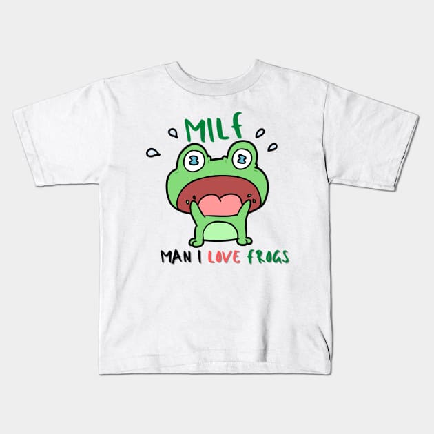 Freaky Man I Love Frogs Kids T-Shirt by casualism